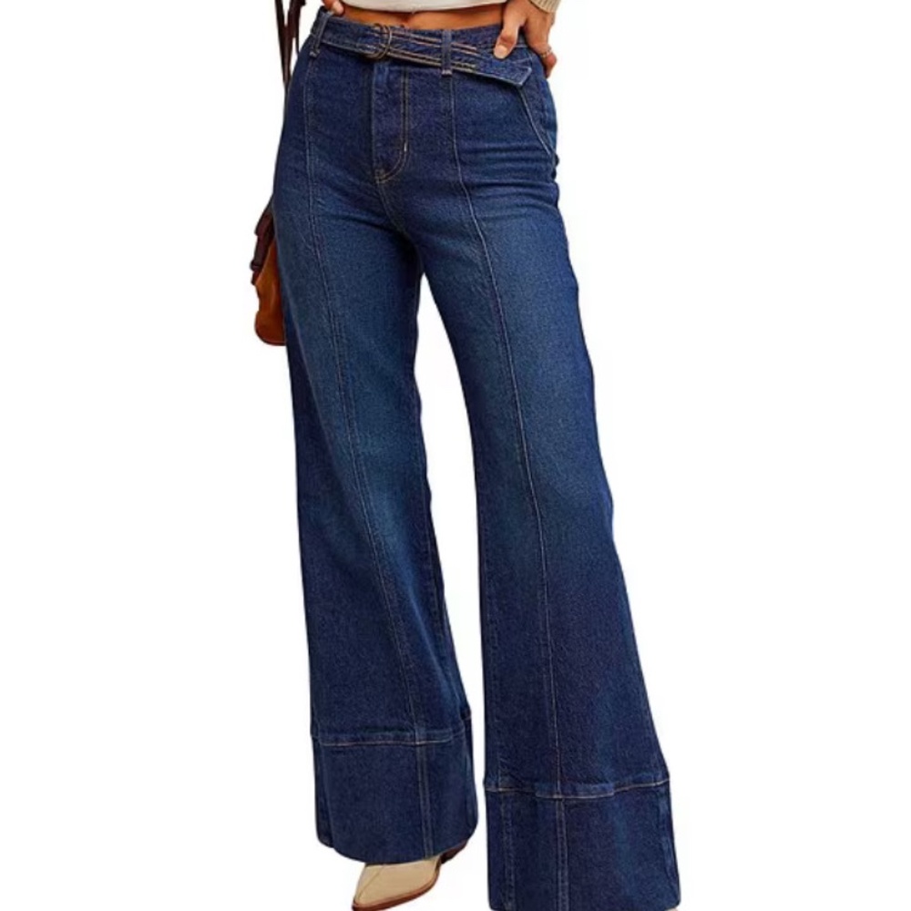 Free People Blue Flare & Wide Leg Jeans - Picture 5 of 9